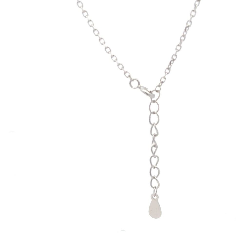 925 Sterling Silver Necklace 17 inches Chain Red Agate Clover Pendant - Picture 5 of 9
